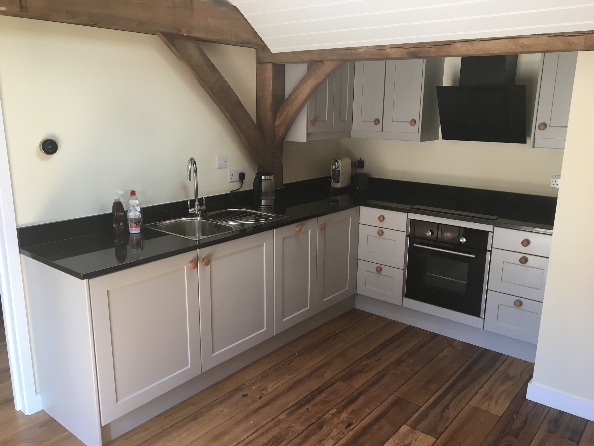 Small kitchen in converted barn