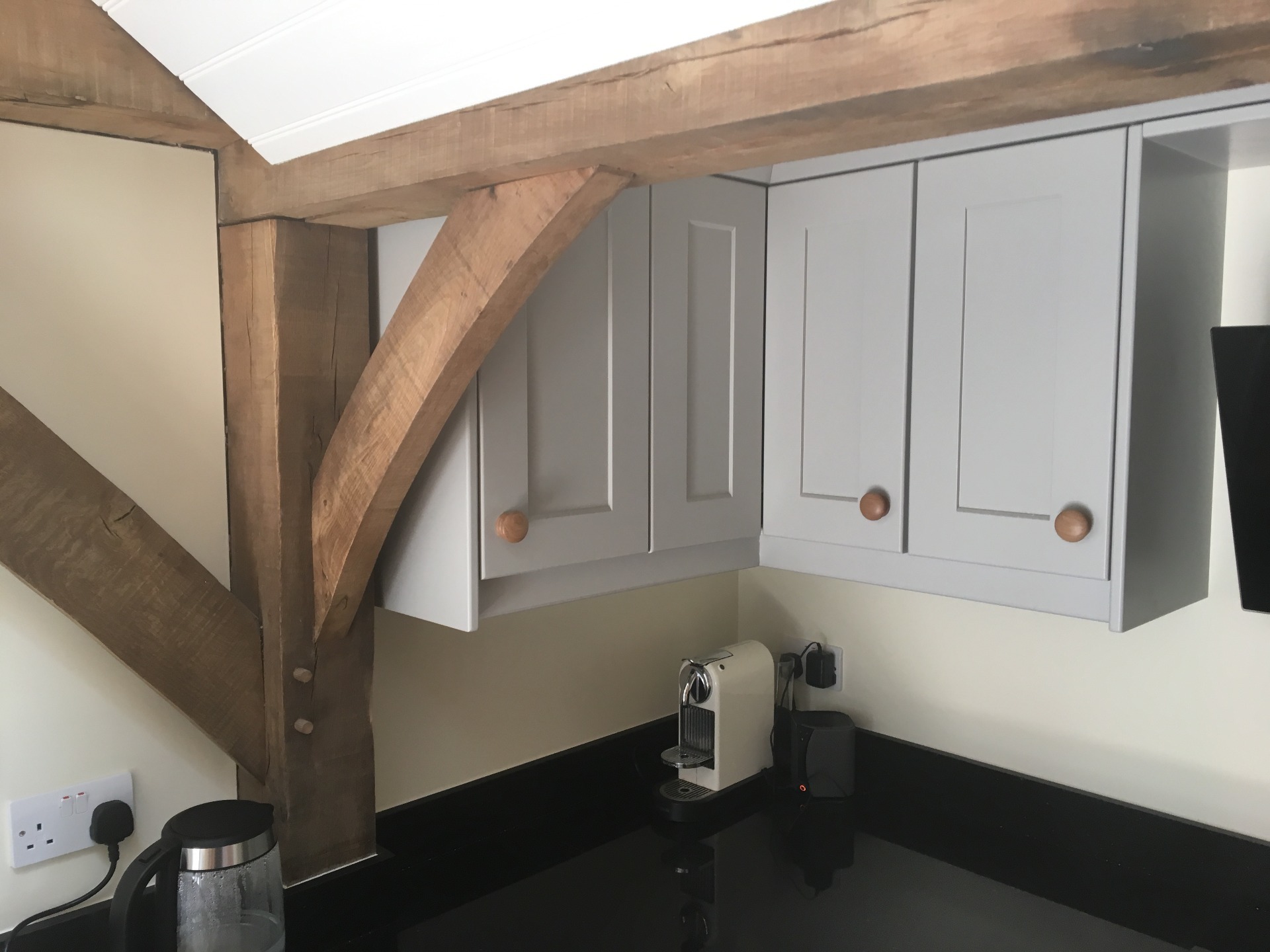 Shaker cupboards in small kitchen