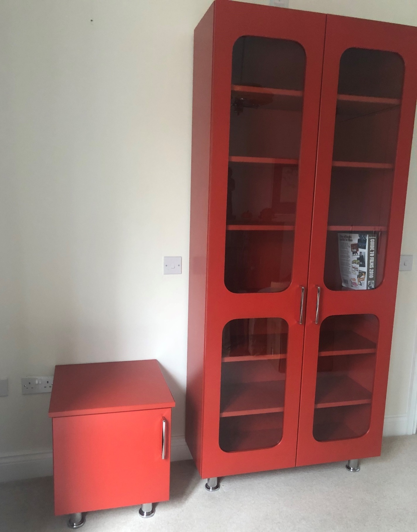 Custom-made bookcase and cabinet
