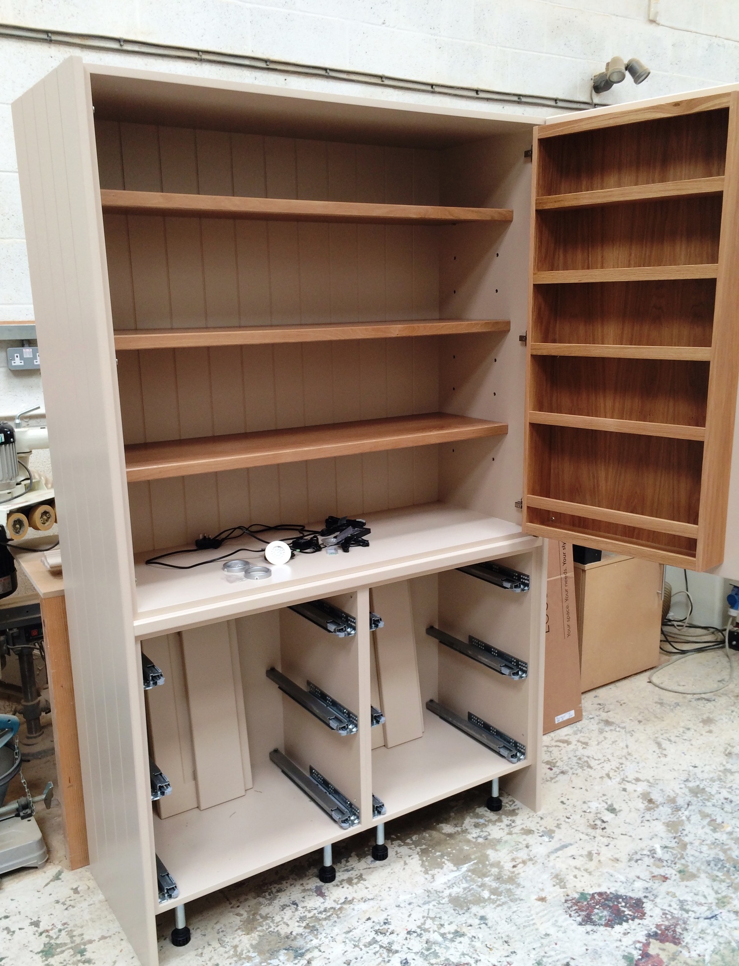 Bespoke pantry cabinet, in workshop, Kidlington