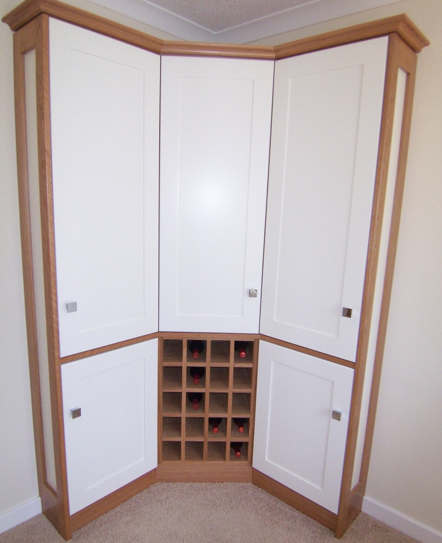 Bespoke corner unit with wine rack