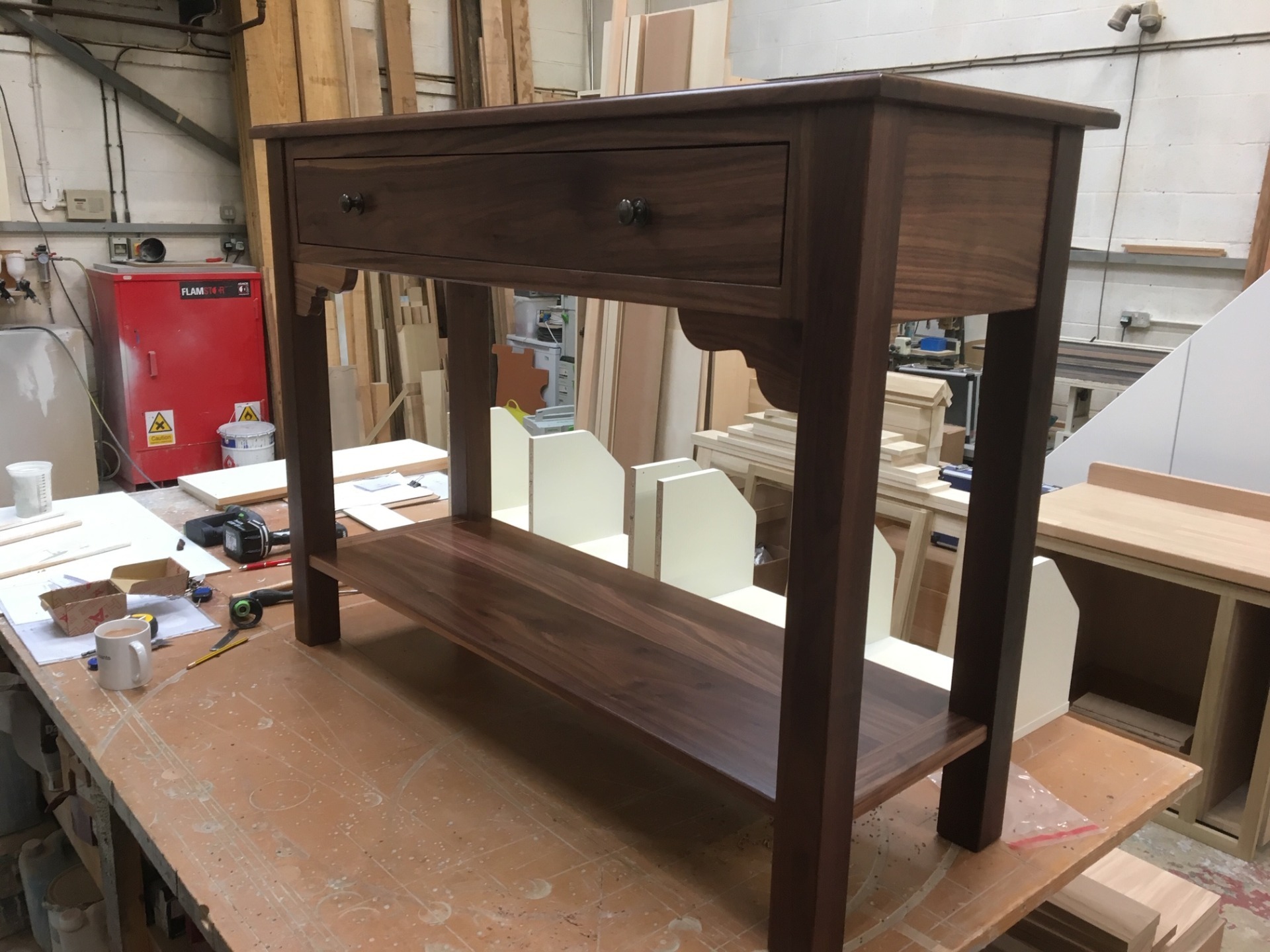 Console table ready for delivery
