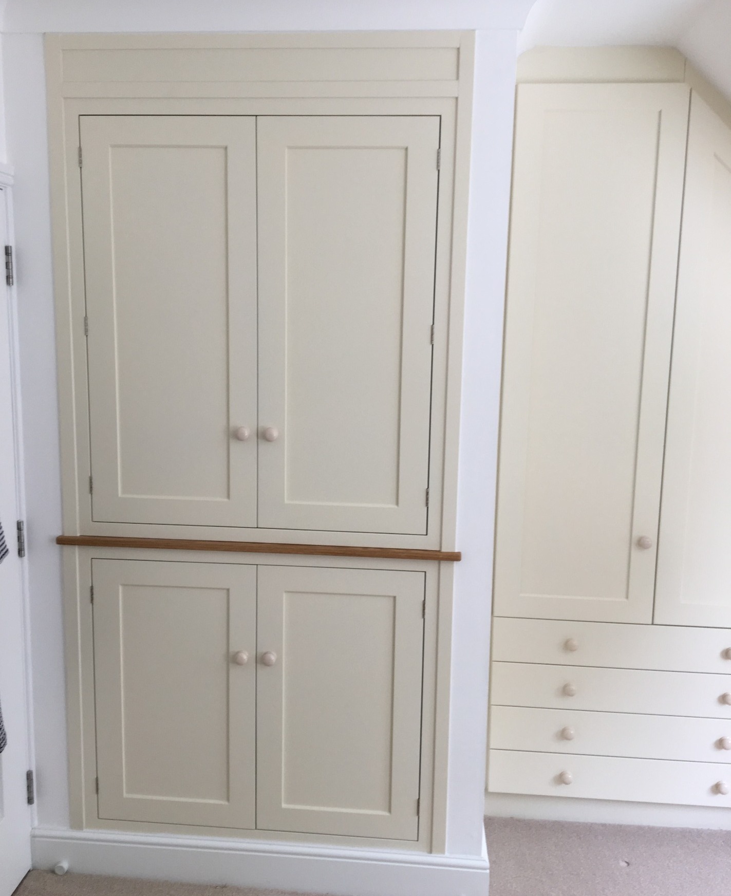 Built-in storage with drawers and doors